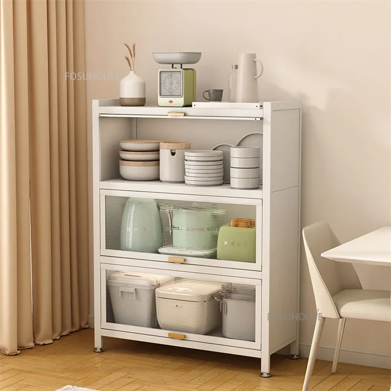 Kitchen Sideboard Floor-standing Multi-layer Dust-proof Kitchen Cabinets Microwave Oven Shelf Multi-functional Storage Cabinet Z