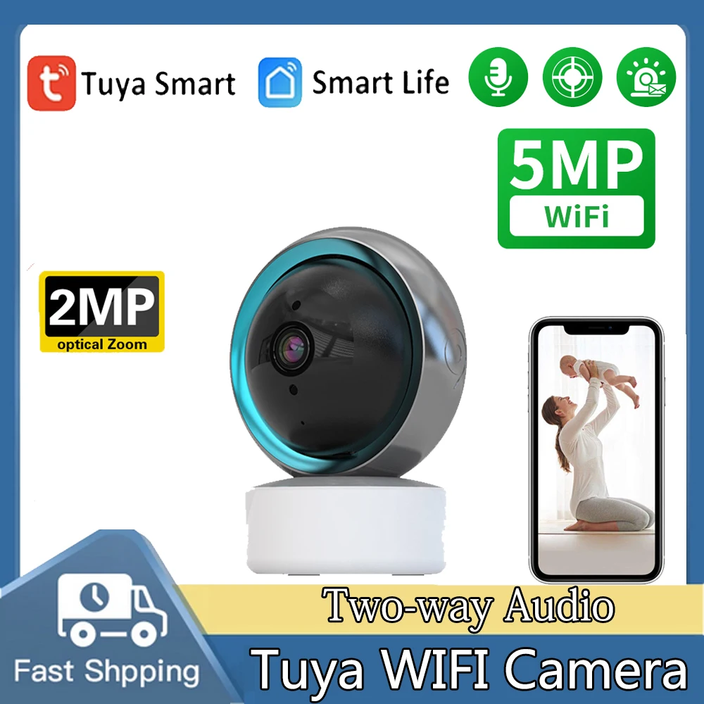 Tuya Smart Surveillance Camera 2Mp 5Mp Baby Monitor Monitoraggio Automatico Smart Home Security Indoor Wifi Cctv 1080P Camera