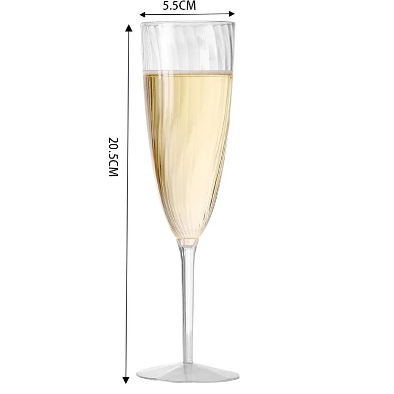 Description Picture 6 of item8/16PCS Plastic Disposable Cups Clear Champagne Glasses Perfect for Wedding and Party Celebration Cups Picnic Bar Drinkware Gift