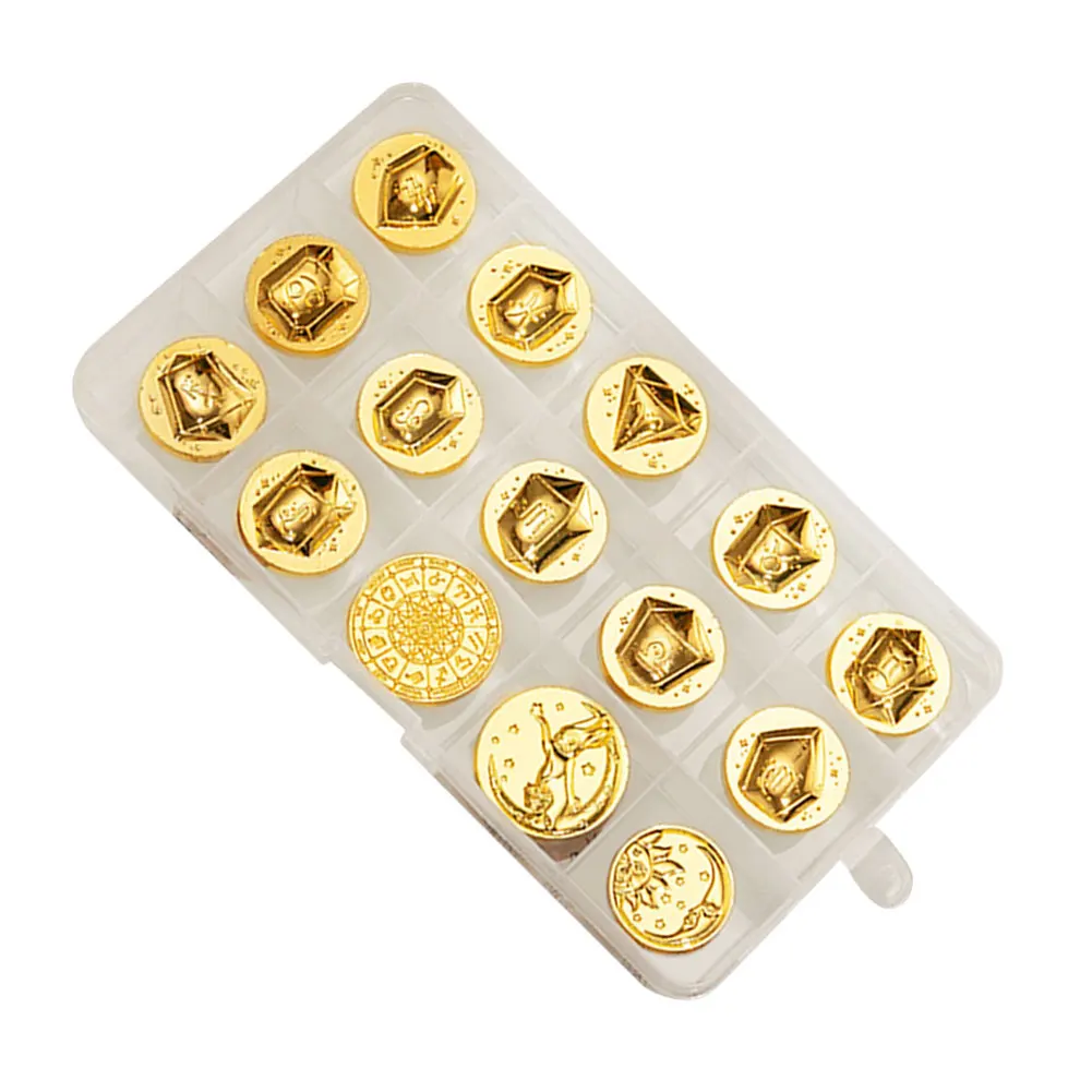 15pcs DIY Art Seal Head Multipurpose Embossed Seal Head Ornamental Wax Stamp Craft Supplies for Packaging Scrapbooking