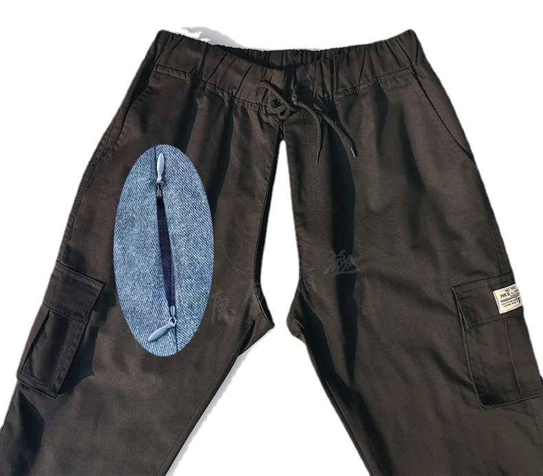 No Need To Take Play Wild Invisible Zipper Passion Convenience Men's Dating Outdoor Crotch Pants Gay Boxer Outdoor Sex Pants