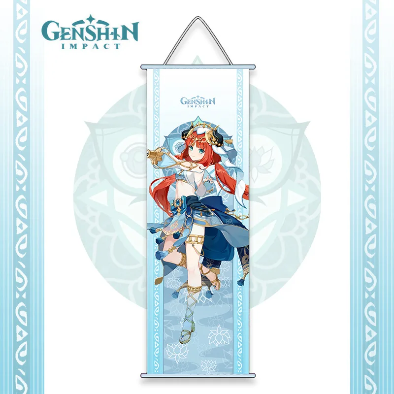 Anime Ornament Game Impact Anime Cosplay Wall Scrolls Kazuha Baal Ayaka Tighnari Alhaitham Itto Nilou Shenhe Wanderer Fans Collections Props wall hanging poster