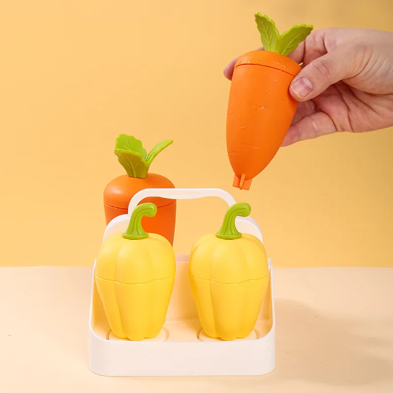 Milk Tea Cup 4/6 Grid Ice Mold Carrot Popsicle Mold Bell Pepper Shaped Ice Cream Home Popsicle Molds Tray