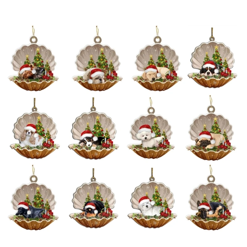 

Рождественские подвесные украшения для собак в виде ракушки, украшения для детей, подарок на Новый год, Прямая поставка