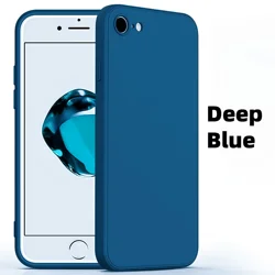 Luxury Shockproof Soft TPU Liquid Silicone Phone Case - iPhone 8 (Deep Blue)