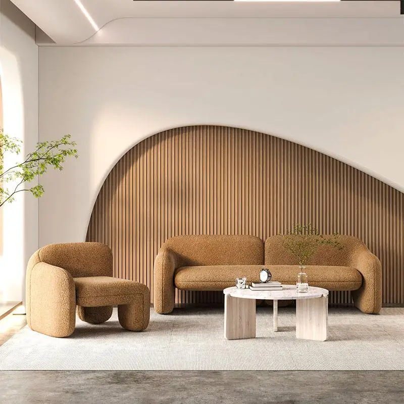 Single Sofa Light Luxury Design Sense Art Modern Living Room Balcony Leisure Area Creative Shaped Guest Table Chair Combination