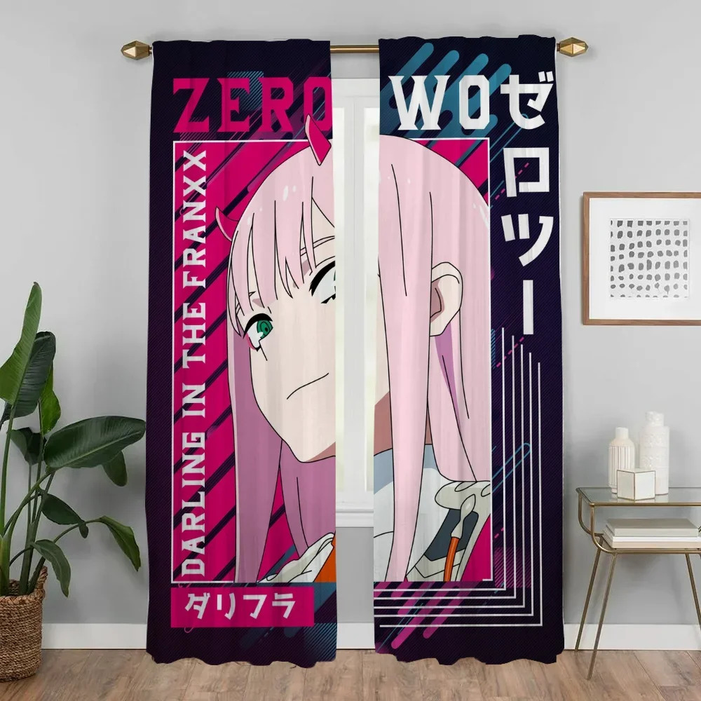 Kitchen Curtains for Bedroom Zero Two Halloween Decoration Elegant Room Curtains 2 Pieces Window Curtain Shades Partition Living 3