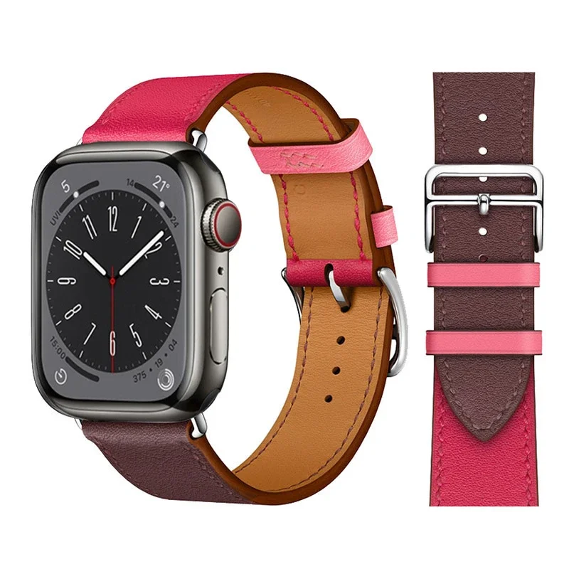 Premium Genuine Leather Watch Strap - Elegant and Versatile Wristband Bracelet