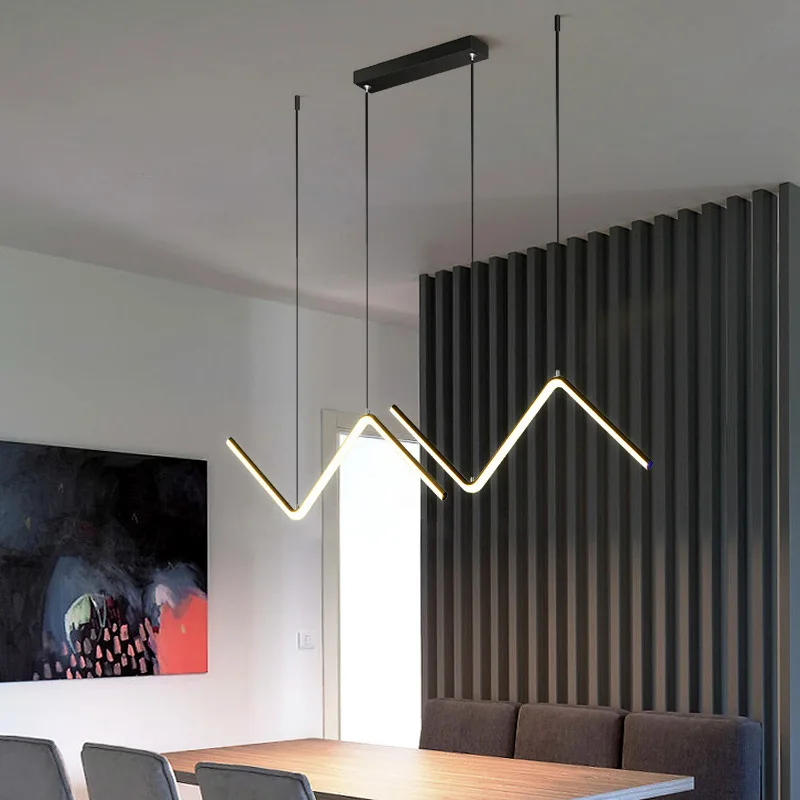 Aluminum Dining Pendant Lamp Modern Minimalist Restaurant Pendant Lamp Nordic Minimalist Line Creative Design Sense Pendant Lamp 2
