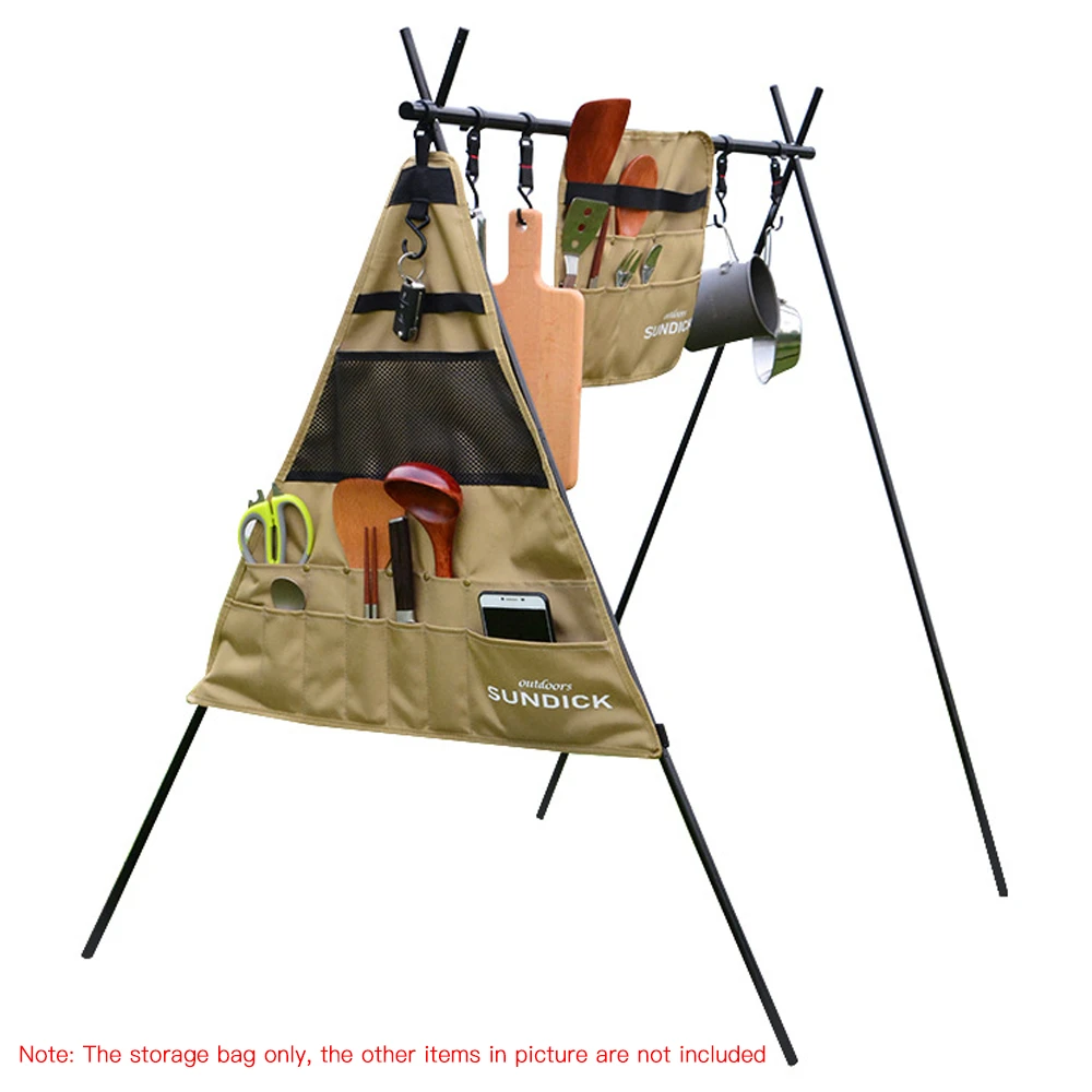Outdoor Camping Storage Bag Versatile Multi-Pocket Storage Container Bag Organizer Picnic Fishing Triangle