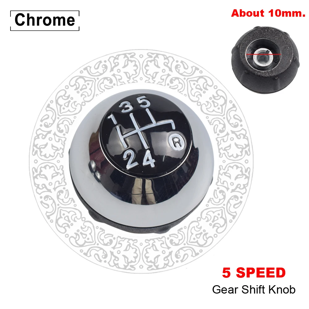 1neiSmartech Pomello Cambio Manuale 6 Marce Compatibile Con Fiat 500 (312) E 500C 2007-2018, Nero Lucido, Con Lente Incisa, OM 55344048