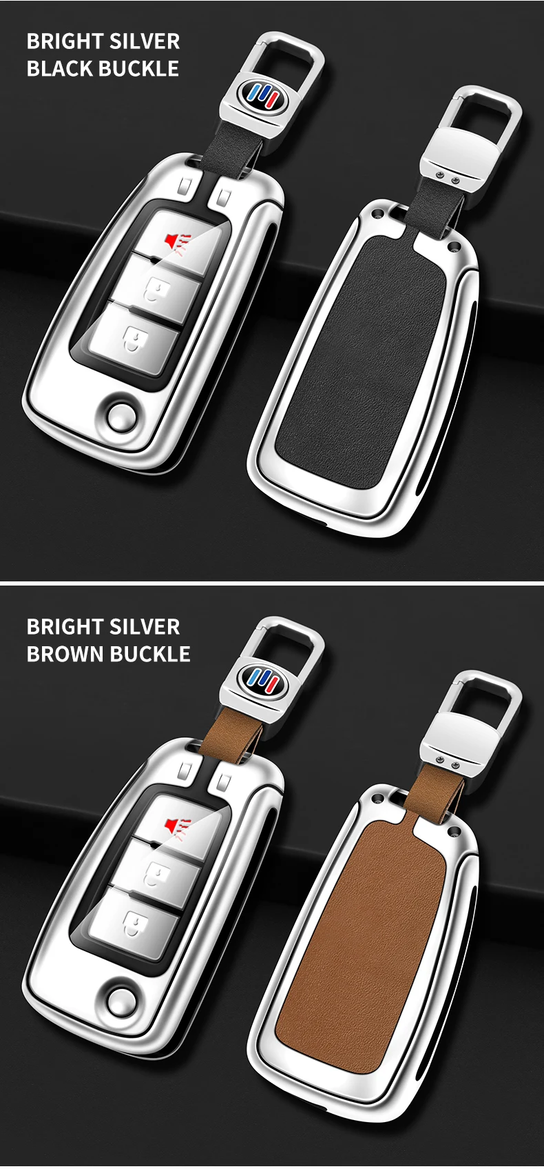 Custodia per chiave a scatto per auto in pelle di metallo Shell per Nissan Qashqai J11 X-trail Murano MAXIMA ALTIMA Juke Protector Fob accessori - S9f687374080647dc87d53a27ac0b566fd