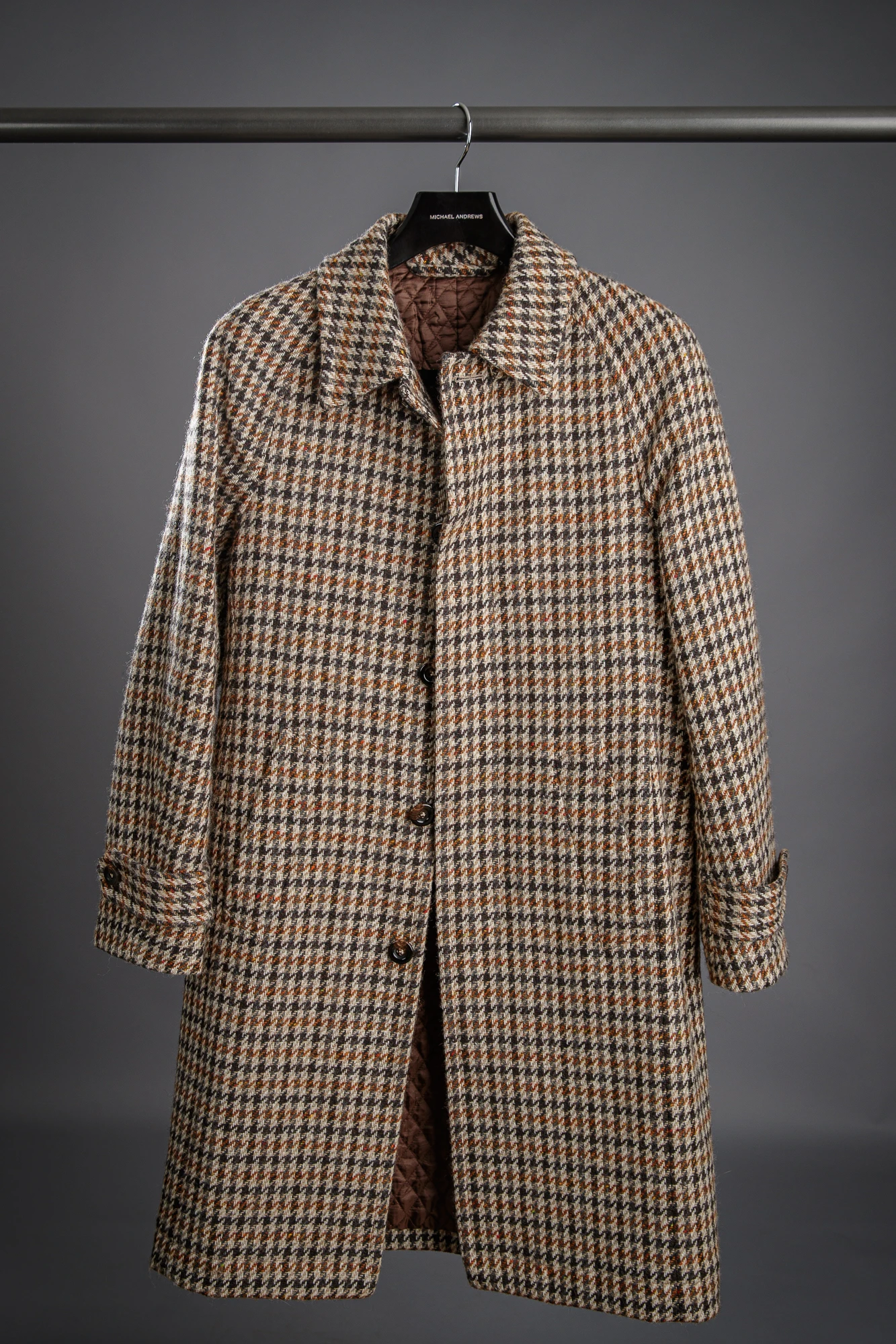 Men Coat Long Overcoat Men Suits Button Shawl Lapel Formal Work Wear Winter Warm Plaid Stripe  Plus Size Custom Made Tailored 3