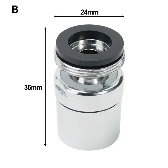 360-Degree Rotate Water Faucet Aerator 2024 New 24/22mm Adjustable Sprayer Filter Water Saving Nozzle Bathroom Faucet Connector 6