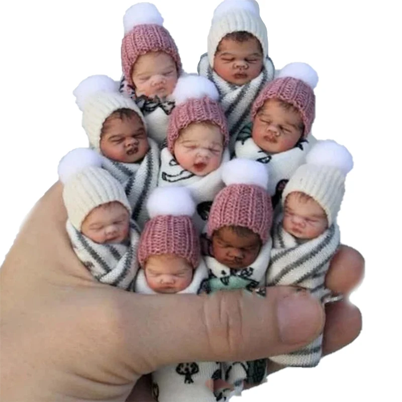 Reborn Dolls Baby Reborn Silicone Reborn Baby Doll 5cm Palm Dolls Pajamas Dress Simulation Baby Reborn Baby Doll Toys - 3