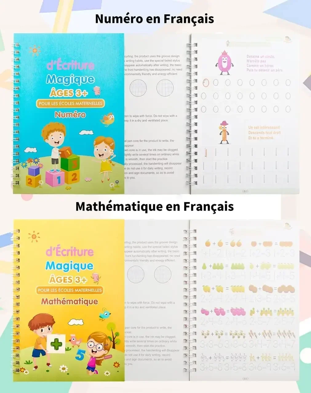 French Magic Practice Copybook Free Pen Preschools Kids Calligraphy Notebook Children Reusable Français Writing Book Ages 3-8 3