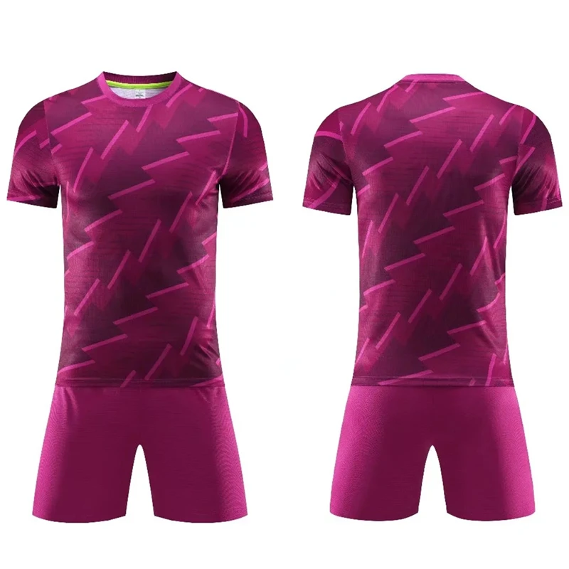 Children's Football Kit Men's Soccer Team Jersey Sets Vertical Stripe Sports Suit Quick Drying Fabric Uniform