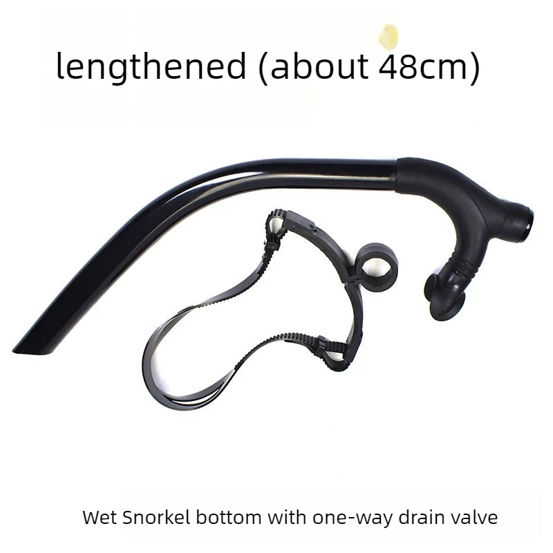 Front-Mounted Swim Snorkel with Silicone Mouthpiece
