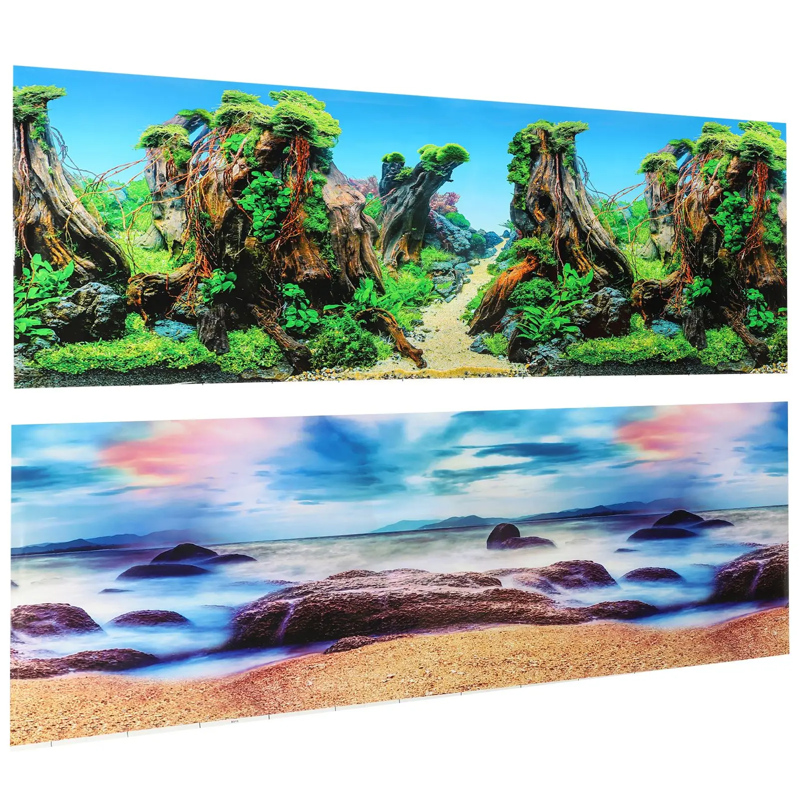 

Fish Tank Backgrounds Paper 3D Fish Tank Sticker Aquarium Background Picture Aquarium Backdrop Decorations 122.00X50.00X0.10cm ﻿