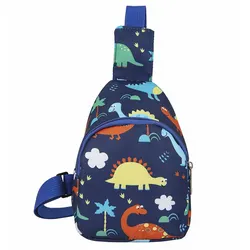 Children's Cute Dinosaur Shoulder Bag - Nylon Handbag & Coin Purse (Blue)