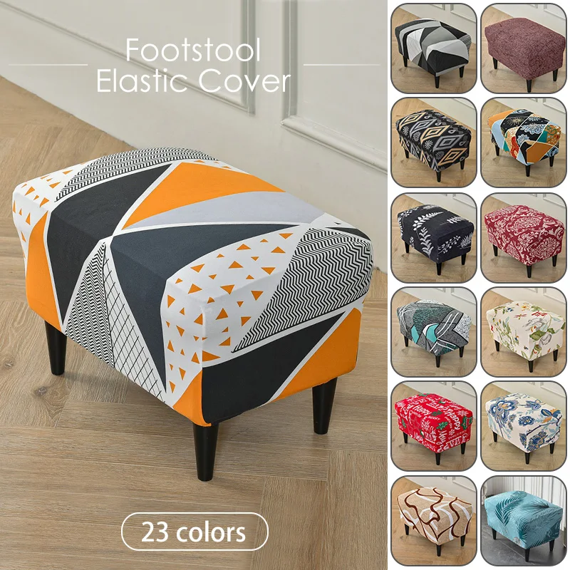 Ottoman Stool Covers Spandex Rectangle Stretch Stool Cover Allinclusive Footstool Sofa Footrest