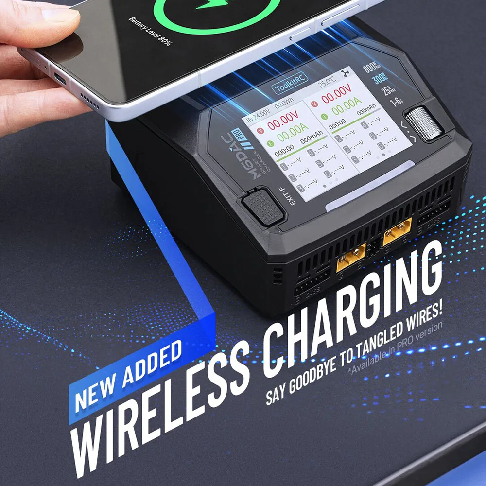 ToolkitRC M6DAC PRO V2 Dual Channel Smart Lipo Battery Charger Discharger AC 200W DC 800W 16A for 1-6S LiHV LiPo PD65W FPV Drone thumbnail 2
