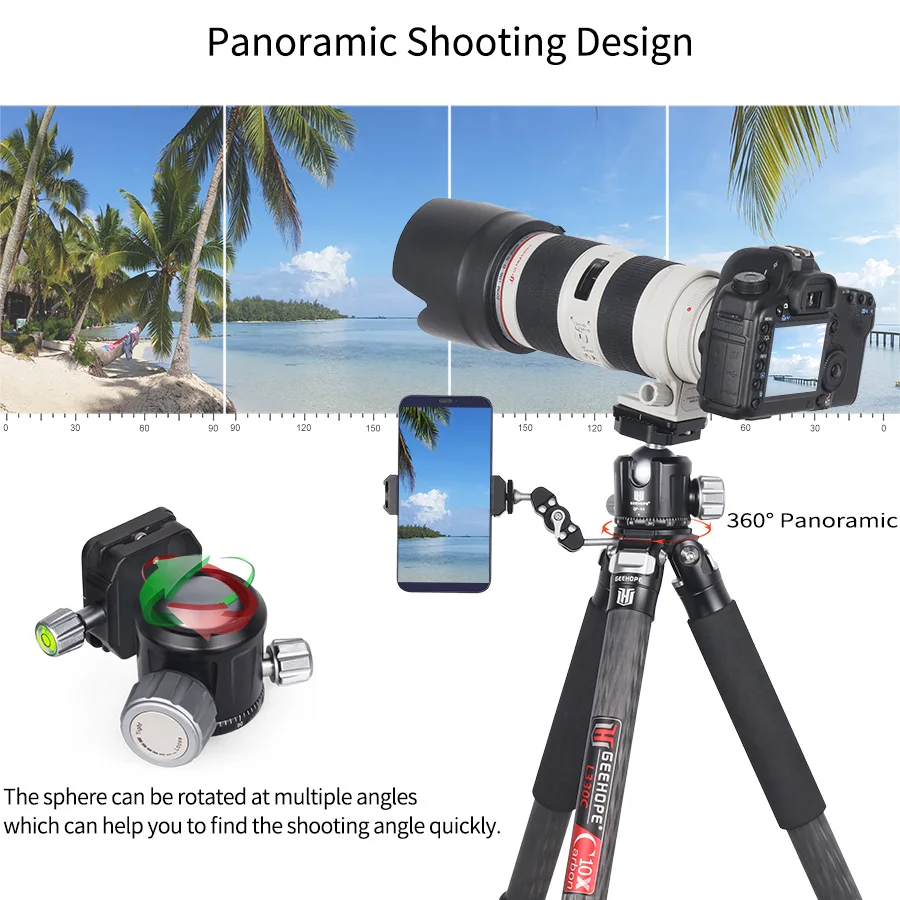 QP-36/44/52 Tripod Ballhead of Low Gravity Center 360° Panoramic Metal BallHead
