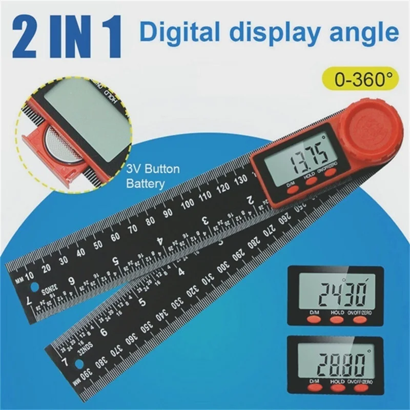 Digital Angle Ruler Inclinometer Angle Digital Electronic Scale Goniometer Protractor Angle Detector Measuring Tool (200/300mm) 3