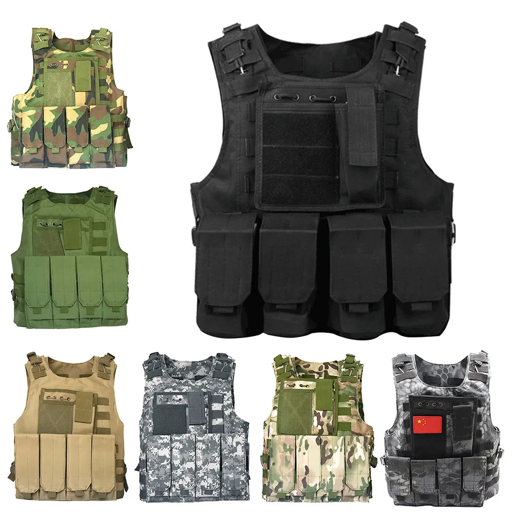 Military Tactical Vest Airsoft Paintball Combat Assault Plate Carrier Hunting 