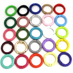 10PCS 25 27 33 mm Metal Spring Clasp Keyring Openable Round Carabiner Keychain Clips Hook Dog Chain DIY Jewelry Buckle Connector