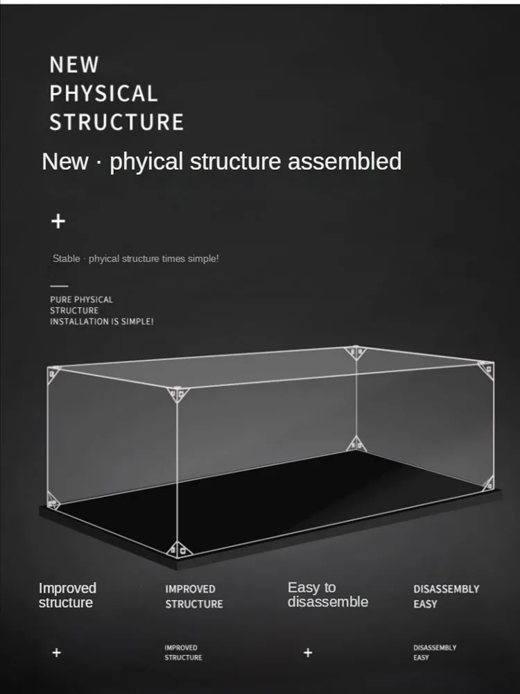 sourcing map - Vetrina in acrilico, scatola in plastica, cubo, scatola di stoccaggio trasparente piccola, assemblaggio antipolvere, vetrina 41x26x20 cm per articoli da collezione