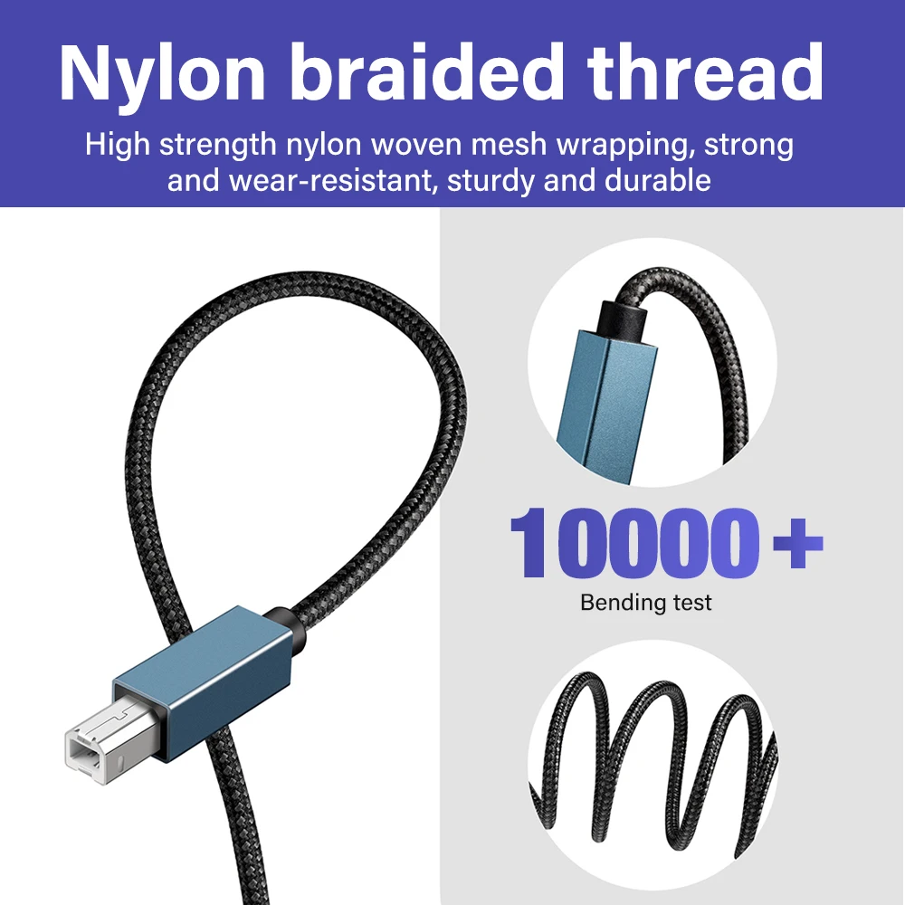 Versatile USB A/C to USB B 2.0 Cable for Printers and Scanners - Available in 1M, 2M, 3M Lengths