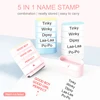 5 in 1 Children's Name Seal Custom Teacher Student's Name Stamp Kindergarten Clothes Waterproof Name Sticker Kawaii Montessori 1