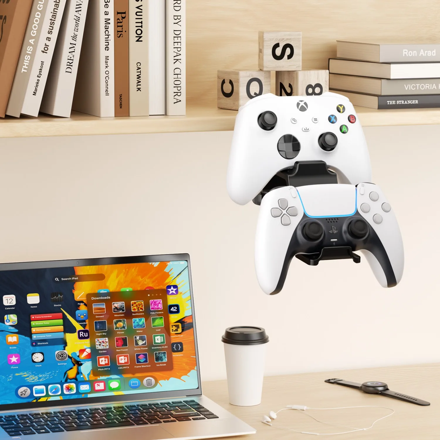 Adjustable Game Controller Holder By The Table Double-layer Storage Rack/Mobile Game Accessory Stand Gaming Controller Bracket