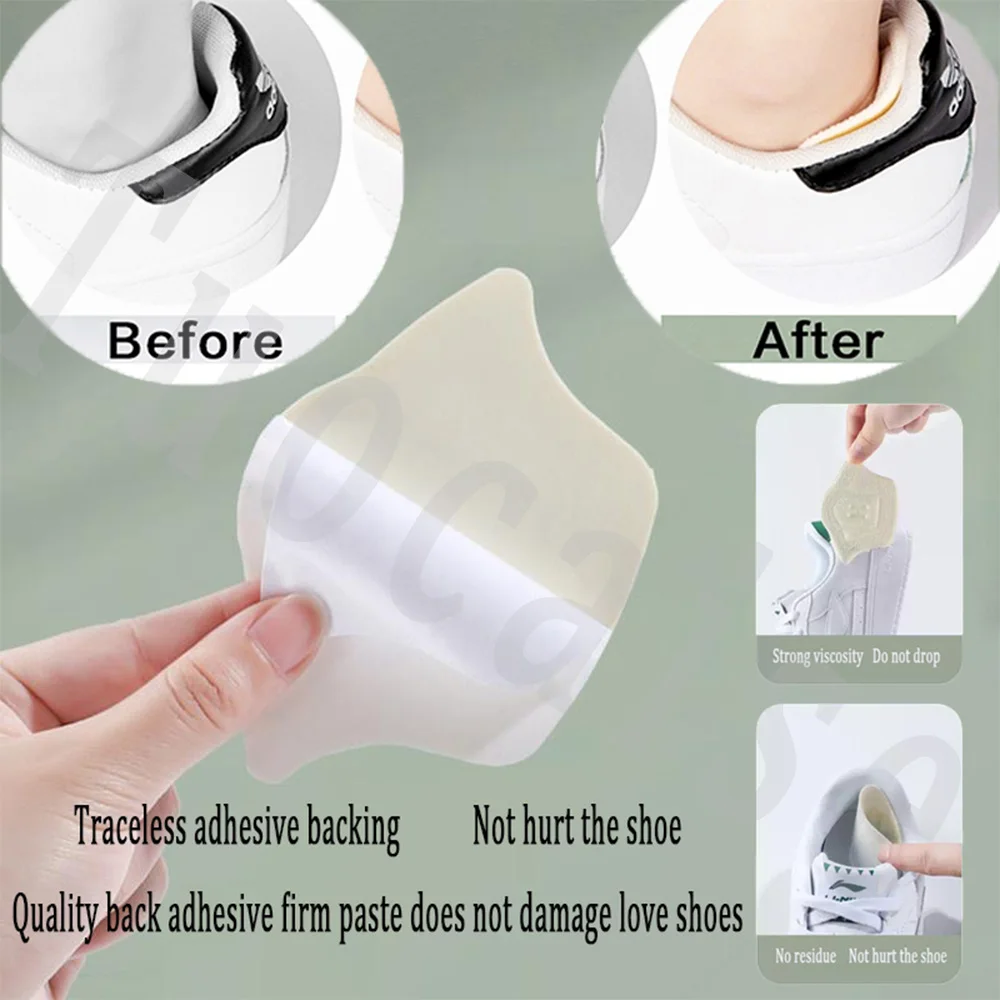1쌍의 스포츠 신발용 힐 패드, 뒷면 스티커, 사이즈 조절 가능, 발 지지 쿠션, 내마모성 깔창