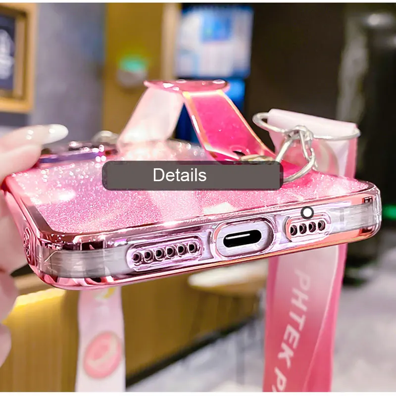 Luxury Bling Wrist Holder Case with Lanyard Cover