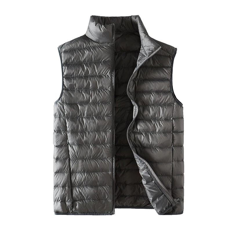 thumbnail image 1 of 2023-Nueva moda de alta calidad para hombres con Color sólido estilo británico Casual Caballero Collar de pie chaqueta de plumón chaleco ligero, 1 of 4
