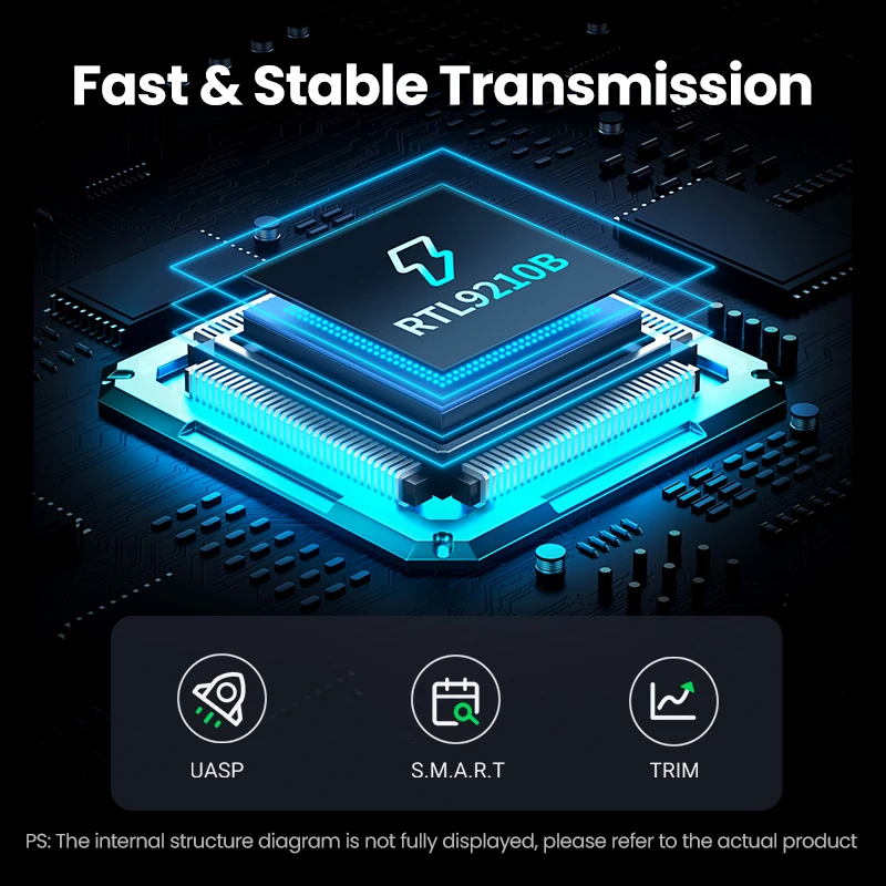 Ugreen m2 Ssd Case M.2 Nvme Ssd Ssd Gabinete Adaptador 10gbps Usb 3.2 Gen2 Usb c Externo Gabinete Suporta m e b & m Chaves - Imagem 4