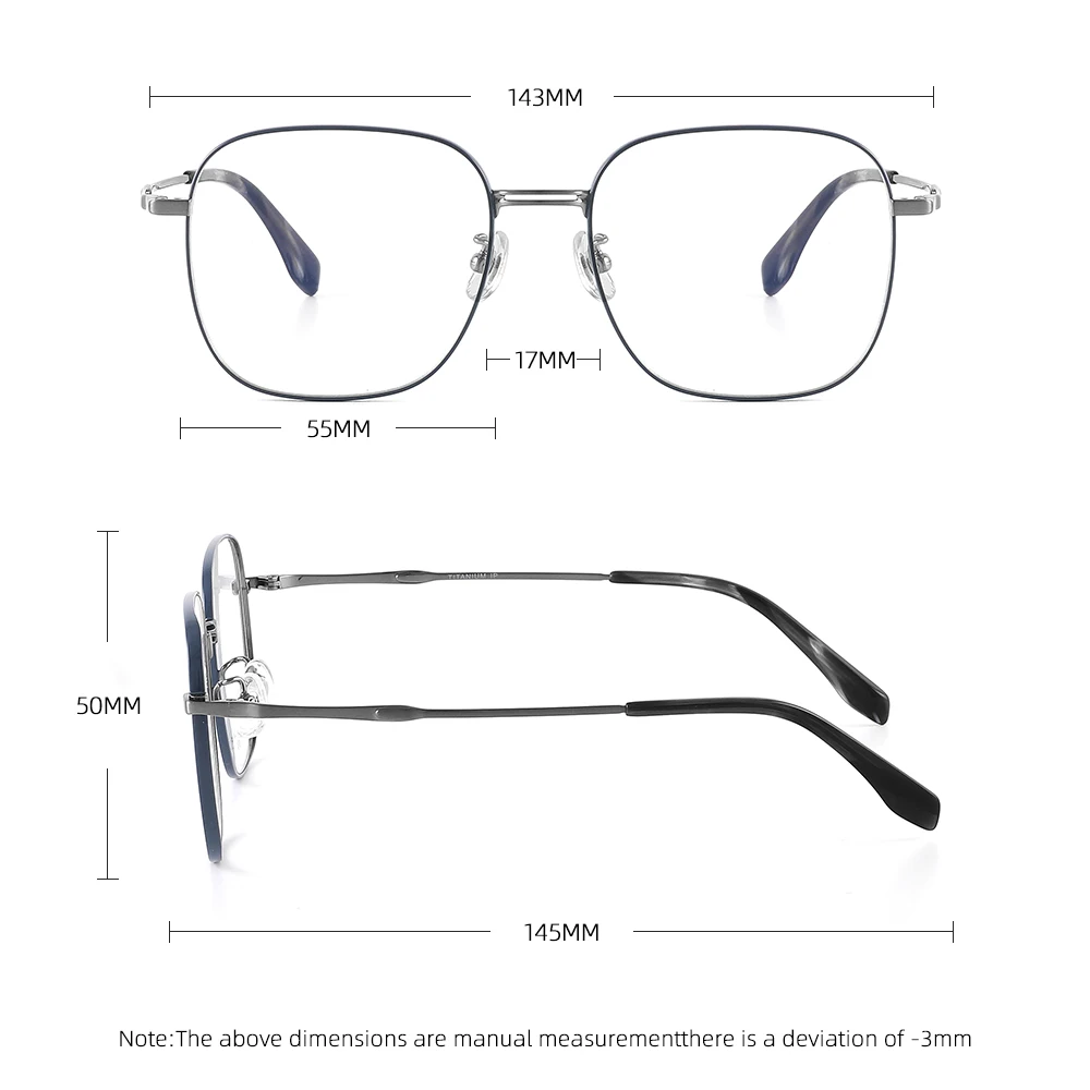 Pure Titanium Glasses Anti Blue Light Photochromi Men's Degree Glasses Frame Luxury Brand Korean Style Square Myopia Bezel Woman eyeglasses frames