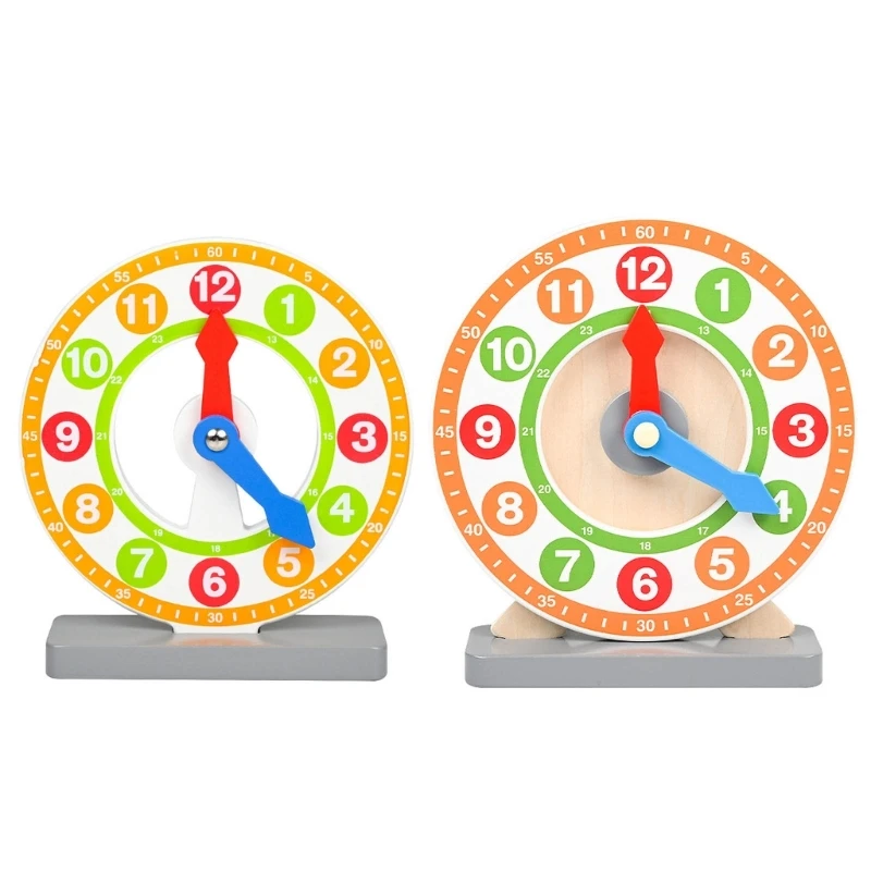 

Wooden Teaching Clock Montessori Toy Time Hour Minutes Cognition Learning Toy Teaching Aids for Preschool Junior Grades Dropship