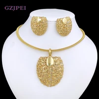 Ensemble de boucles d'oreilles et collier couleur or pour femmes, pendentif ras du cou Unique, ensemble de 3 pièces, bijoux, accessoires de qualité, livraison gratuite 1