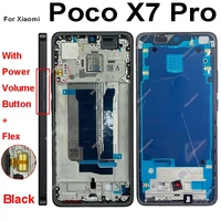 LCD Middle Frame Housing For Xiaomi Poco X7 X7Pro Middle Frame Holder Cover With Volume Power Key Replacement Repair Parts 5