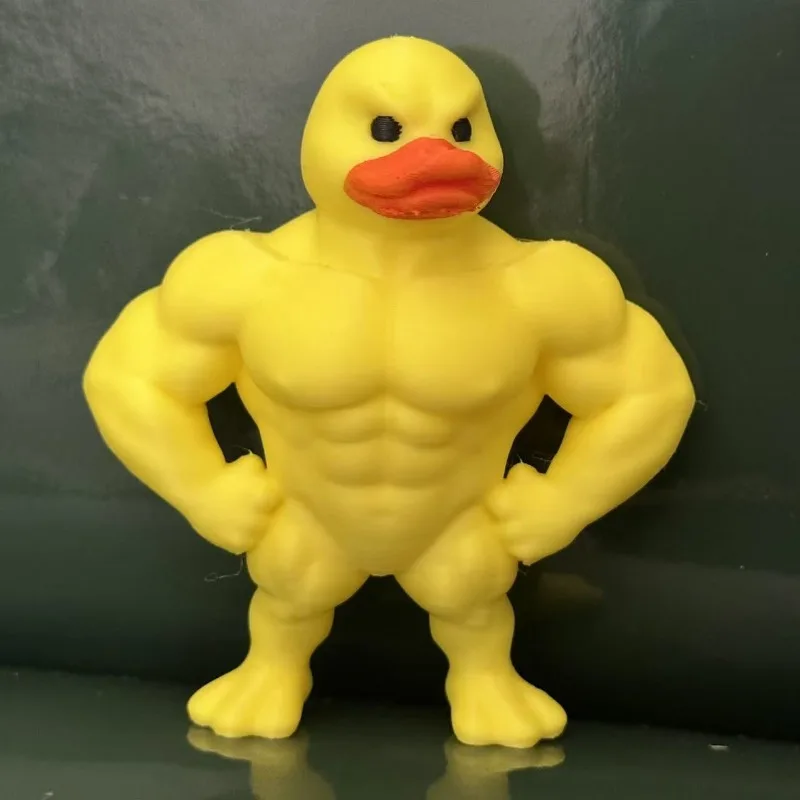 Muscular Duck Figurine - Creative Desktop Sculpture with Gym-inspired Design, Novelty Home/Office Decor for Shelf & Entryway