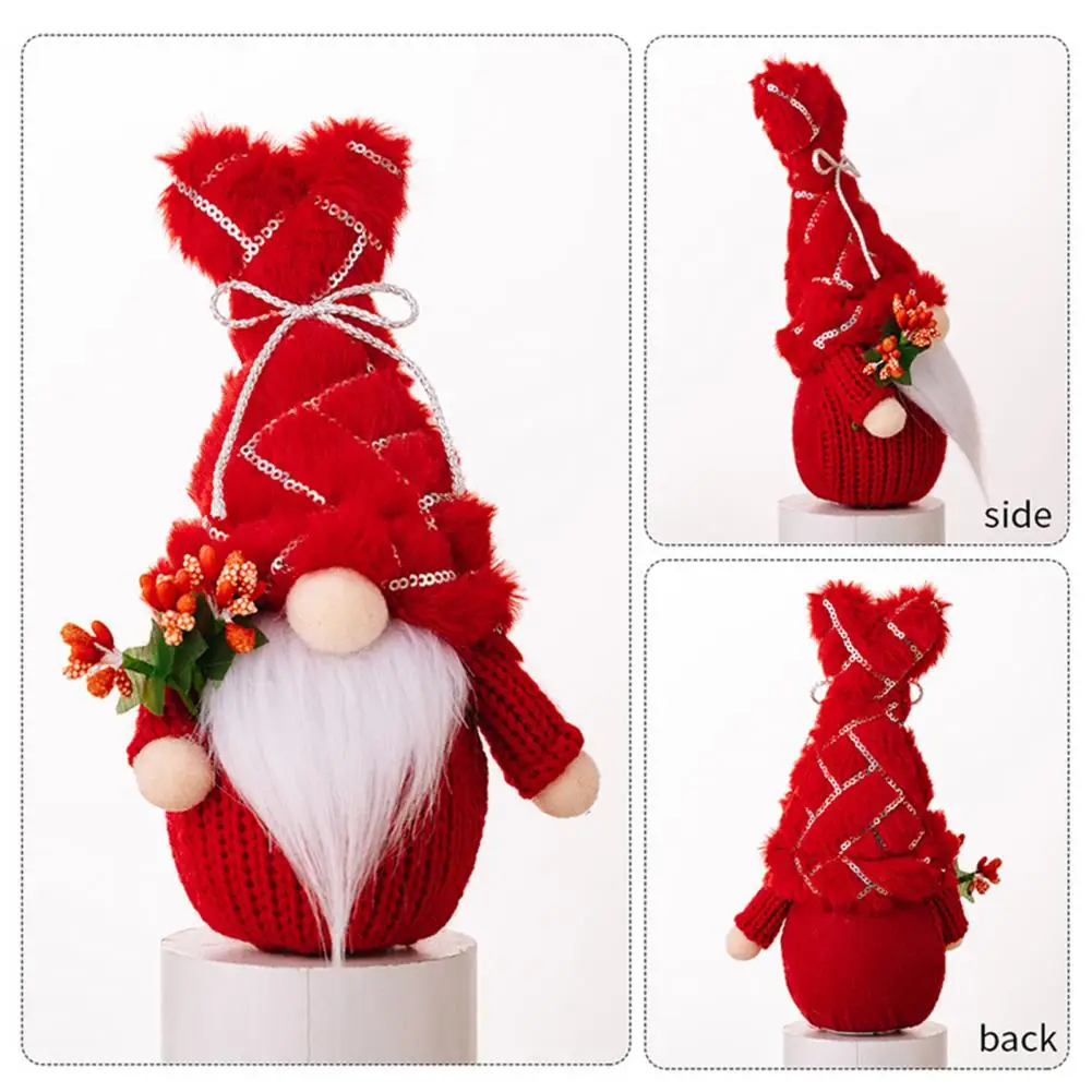 

Cute Plush Doll Heart Shaped Gnome Doll Ornament Valentine's Day Desktop Decoration Gift with White Beard Faceless Plush Elf