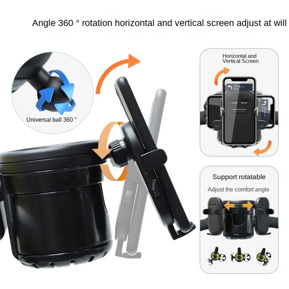 Clamp 360° Rotating Bike Cup Holder Baby Stroller Accessories Mobile Phone Holder Buggy Bottle Holder Stroller Cup Holder