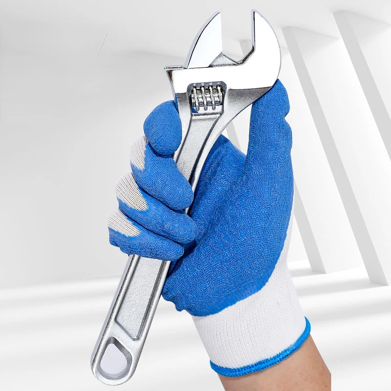 Gardening Gloves 1 Pair Wear-resistant Work Gloves Gardening Digging Planting Garden Gloves Latex Coated Polyester Glove Labor Protection