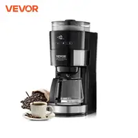 VEVOR 8-12 Cups Coffee Maker with Grinder Grind and Brew Coffee Maker &Adjustable Grinding Coarseness for Home Office Restaurant 1