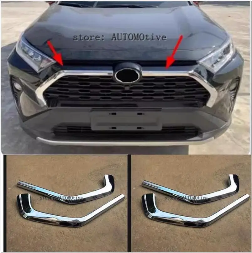 

ABS Chrome Front Grille Around Trim Racing Grills Trim For 2020 2021 2022 2023 2024 for Toyota RAV4