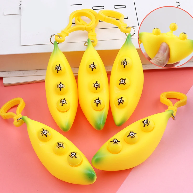 

Extrusion Banana Stress Relieve Toy Keychain Extrusion Nie Nie Le Toy Stress Reliever Banana Pendants Slow Rebound Rising Toy