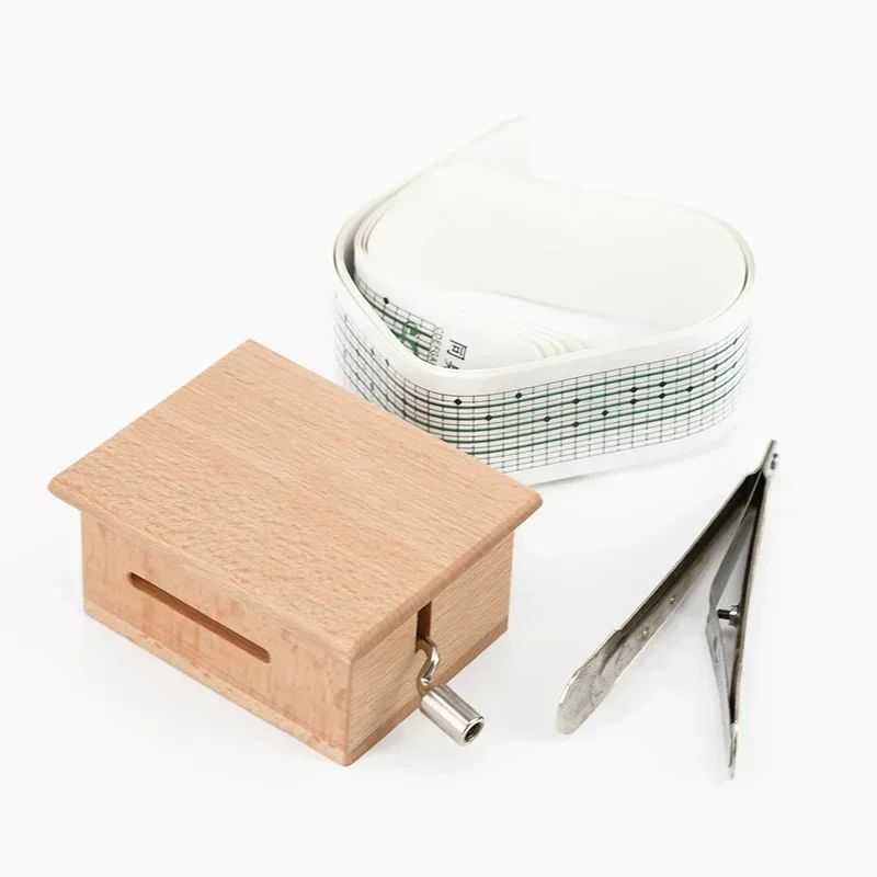Present Music Box Grea Wooden Hole Paper Tapes Creative Hand-Cranked Music lovers Puncher